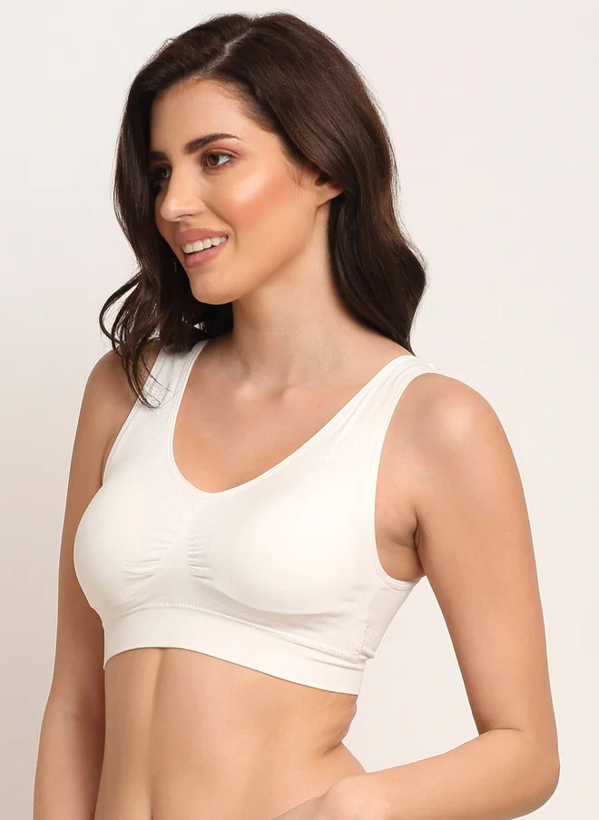 ليس اند مي  Laceandme White Lightly Padded Non Wired Bralette Bra